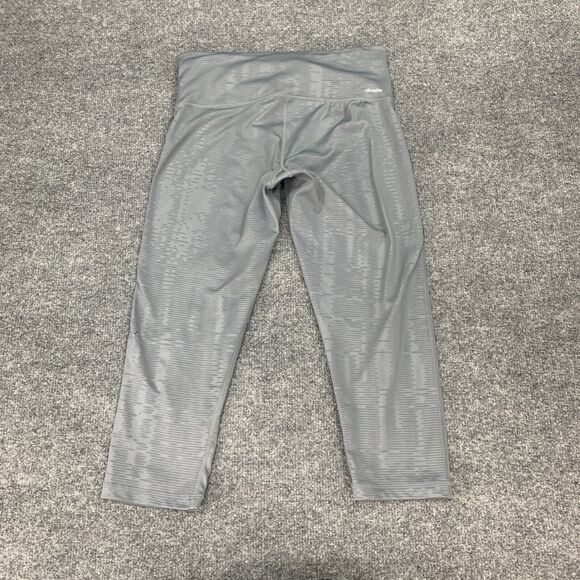 Adidas Climalite Crop Leggings Womens S Small Light Gray Embossed Mid Rise Crop - Picture 10 of 14